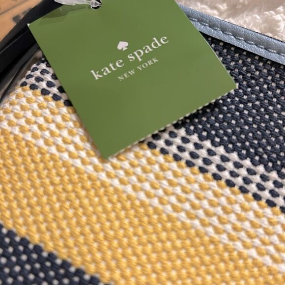 Kate Spade Stripe Multi-Color Tassel Canvas Bag clutch pouch NWT - Picture 4 of 5